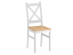Krzesło CARLO białe (siedzisko dąb złoty craft)