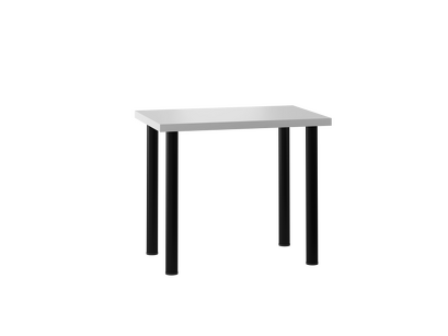 Stół S-01  biały mat / nogi czarny mat  60x90 cm